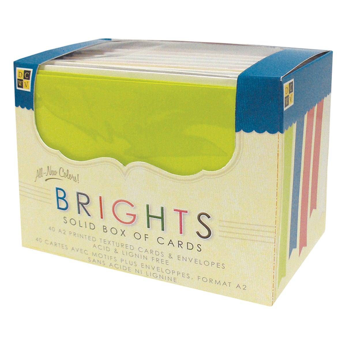 DCWV Cards DCWV Boxed A2 Cards W/Envelopes 4.375"X5.75" 40/Pkg-Bright Solids