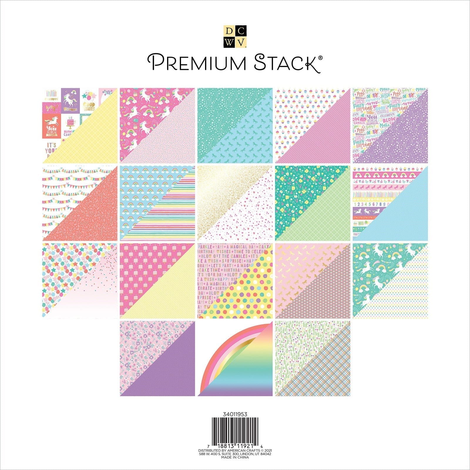 DCWV Cardstock DCWV Double-Sided 12x12" Cardstock Stack - Birthday Brights