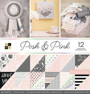 DCWV Cardstock DCWV Double-Sided 12x12" Cardstock Stack - Posh & Pink, with Foil
