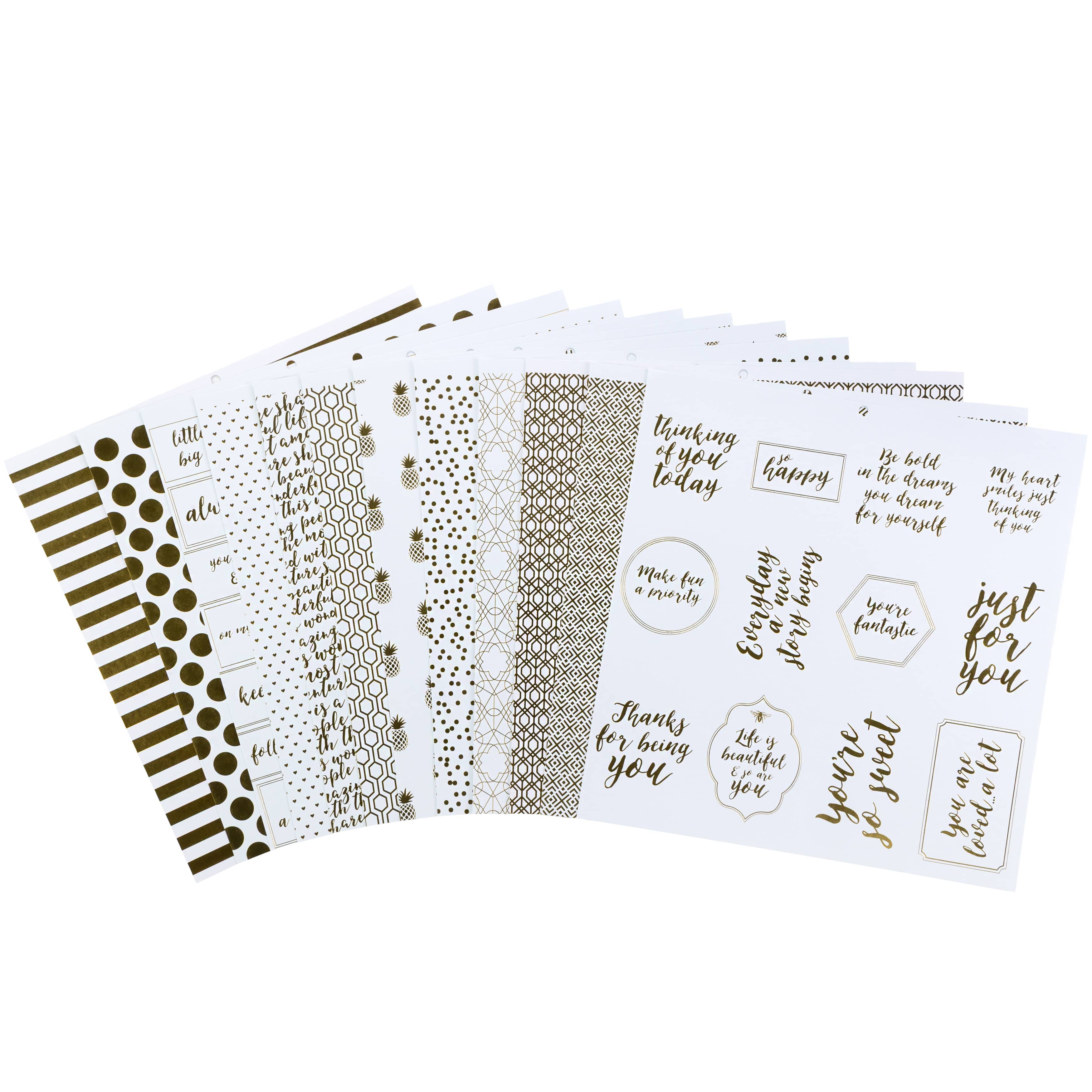 DCWV Cardstock DCWV - Single-Sided 12" x 12" Cardstock Stack - Gold & White