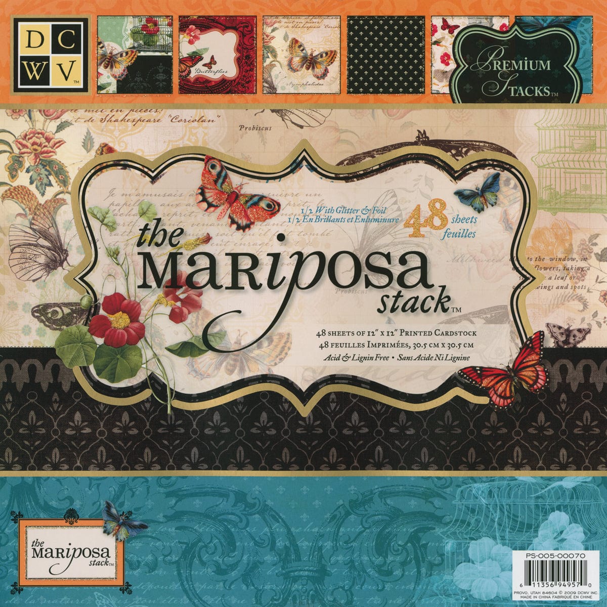 DCWV Cardstock DCWV Single-Sided 12x12" Cardstock Stack - Mariposa