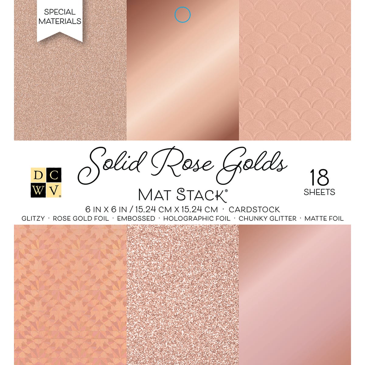 DCWV Cardstock DCWV - Single-Sided 6" x 6" Cardstock Stack - Solid Rose Golds