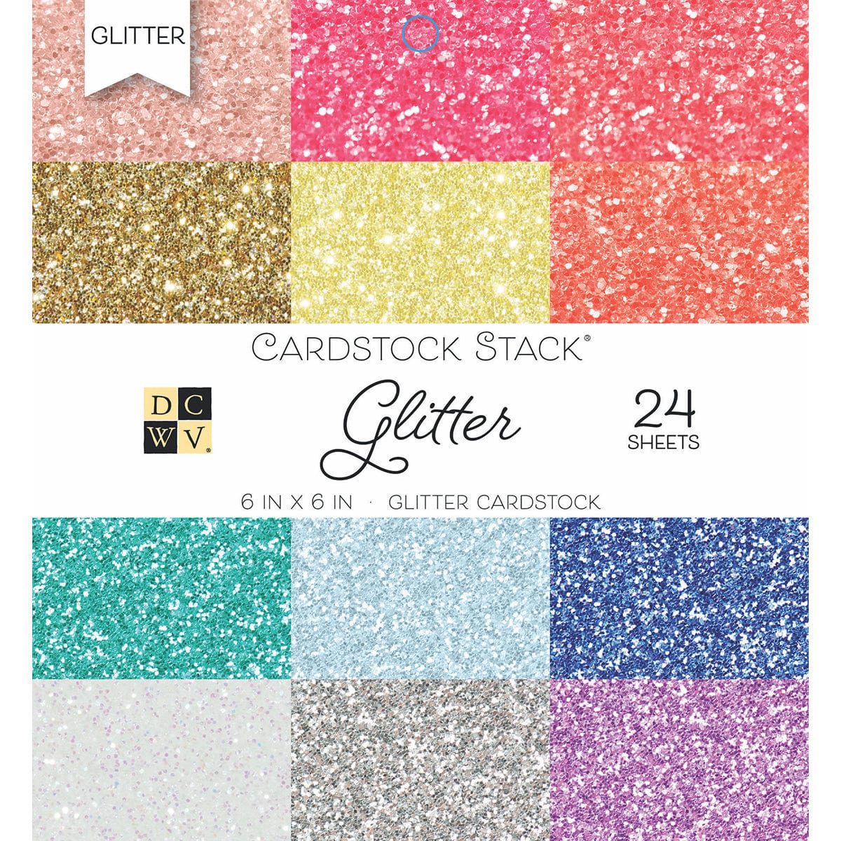 DCWV Cardstock DCWV Single-Sided 6x6" Cardstock Stack - Glitter