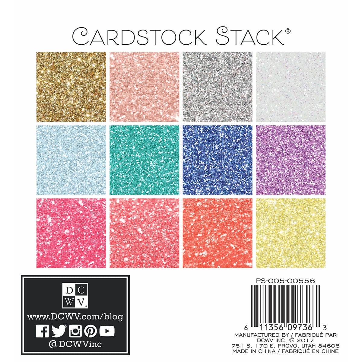 DCWV Cardstock DCWV Single-Sided 6x6" Cardstock Stack - Glitter