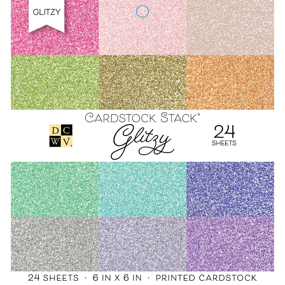 DCWV Cardstock DCWV Single-Sided 6x6" Cardstock Stack - Glitzy