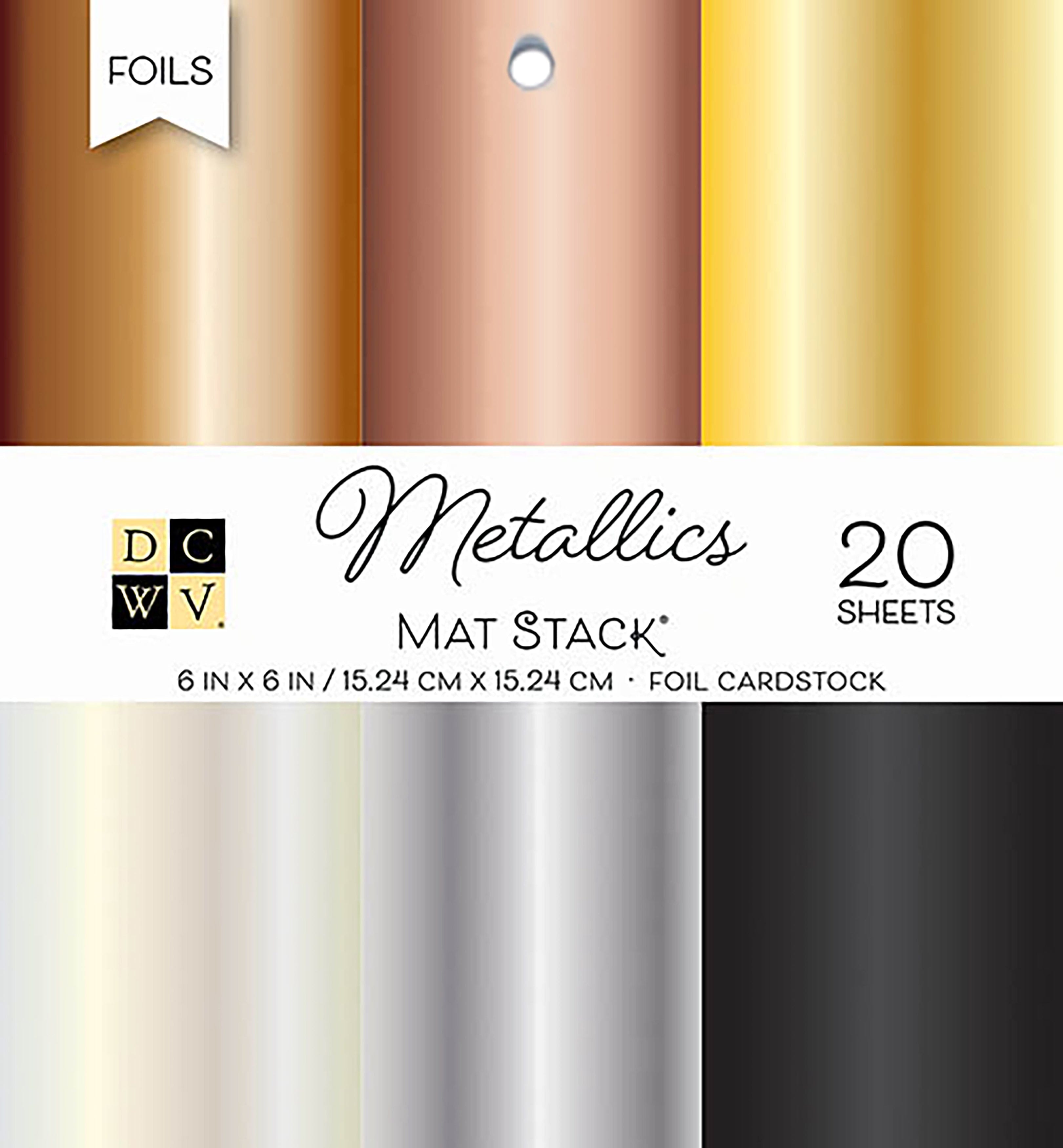 DCWV Cardstock DCWV Single-Sided 6x6" Cardstock Stack - Metallic Foil Solids