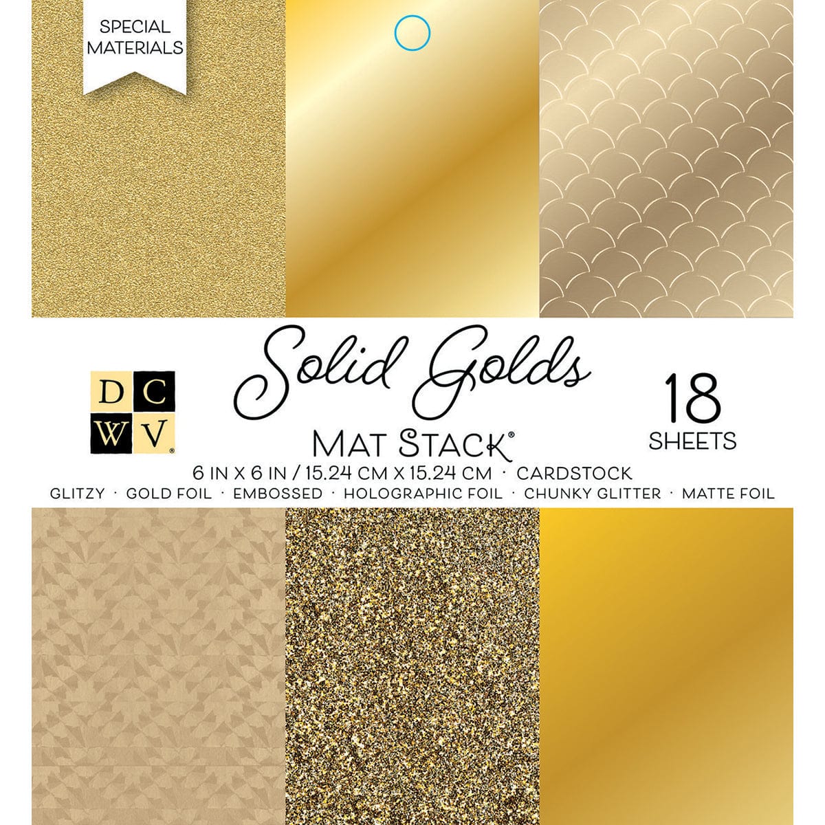 DCWV Cardstock DCWV Single-Sided 6x6" Cardstock Stack - Solid Golds