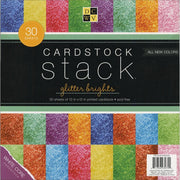 DCWV Cardstock DCWV Single-Sided Cardstock Stack 12"X12" 30/Pkg - Glitter, White Core, 12 Color/2-3 Each