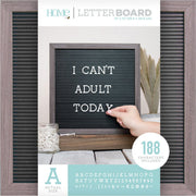 DCWV Letterboard DCWV Framed Letterboard 12"X12"-Gray Stained W/Black Insert