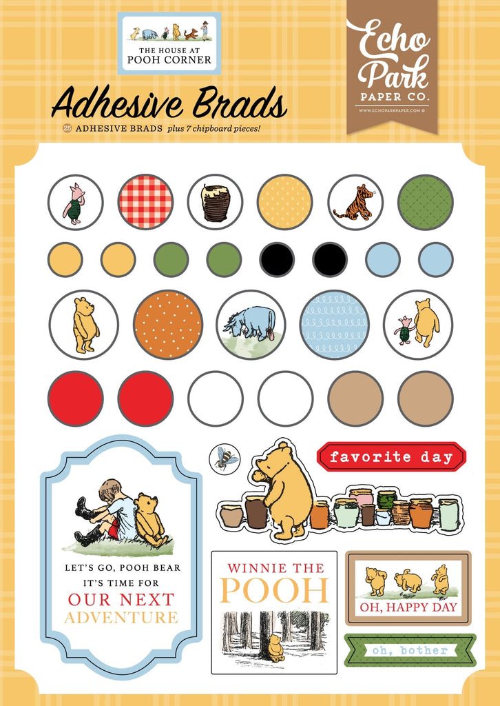 Echo Parks Enamel Dots Echo Park - The House At Pooh Corner - Adhesive Brads & Chipboard Elements