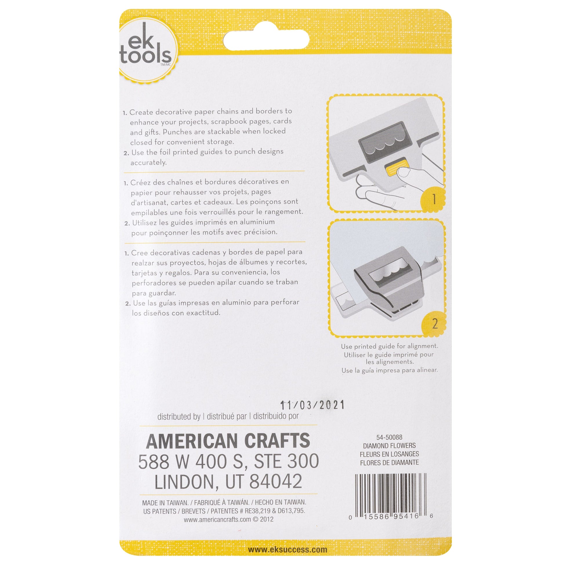 Ek Success EK Tools - Large Edge Paper Punch - Diamond Flowers