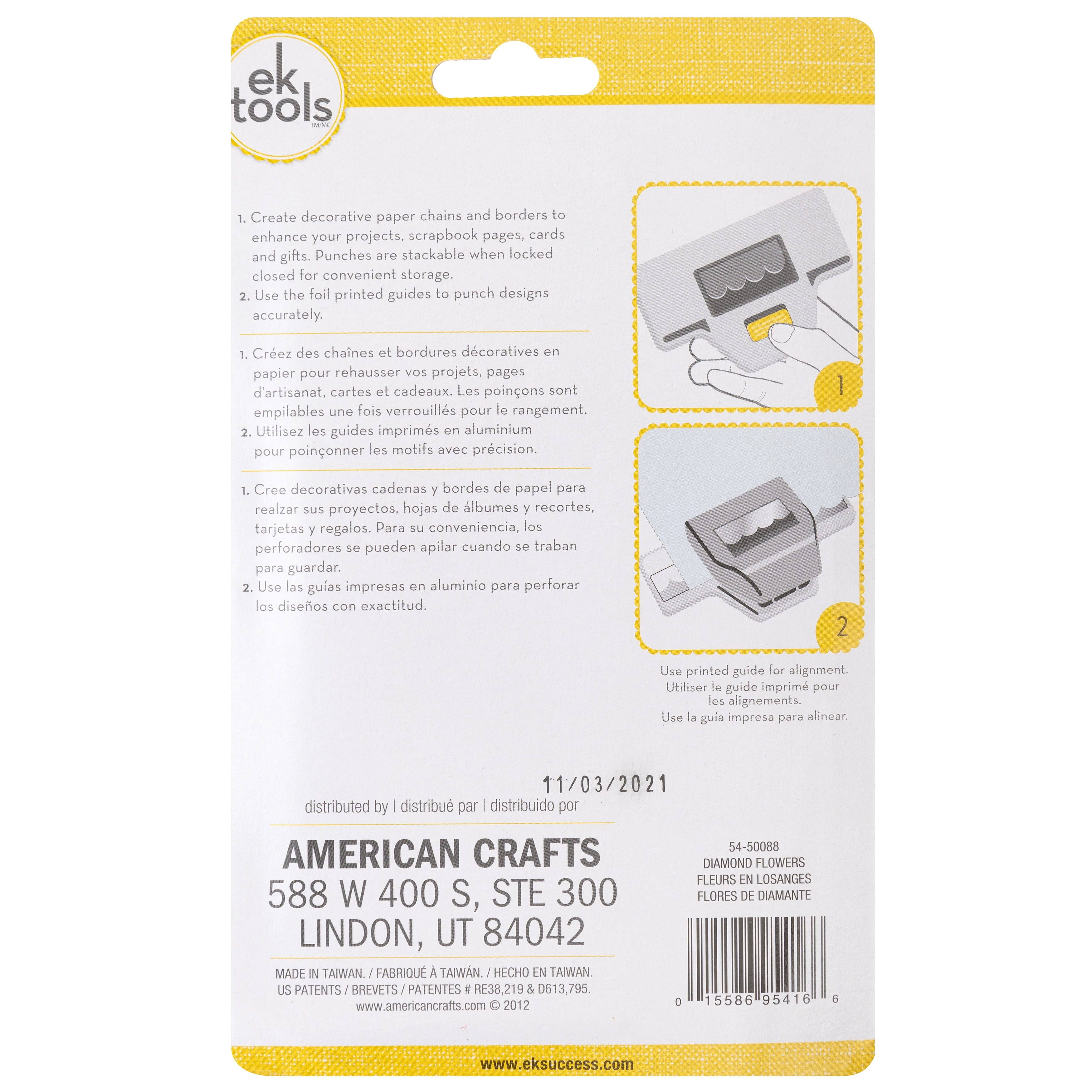 Ek Success EK Tools - Large Edge Paper Punch - Diamond Flowers