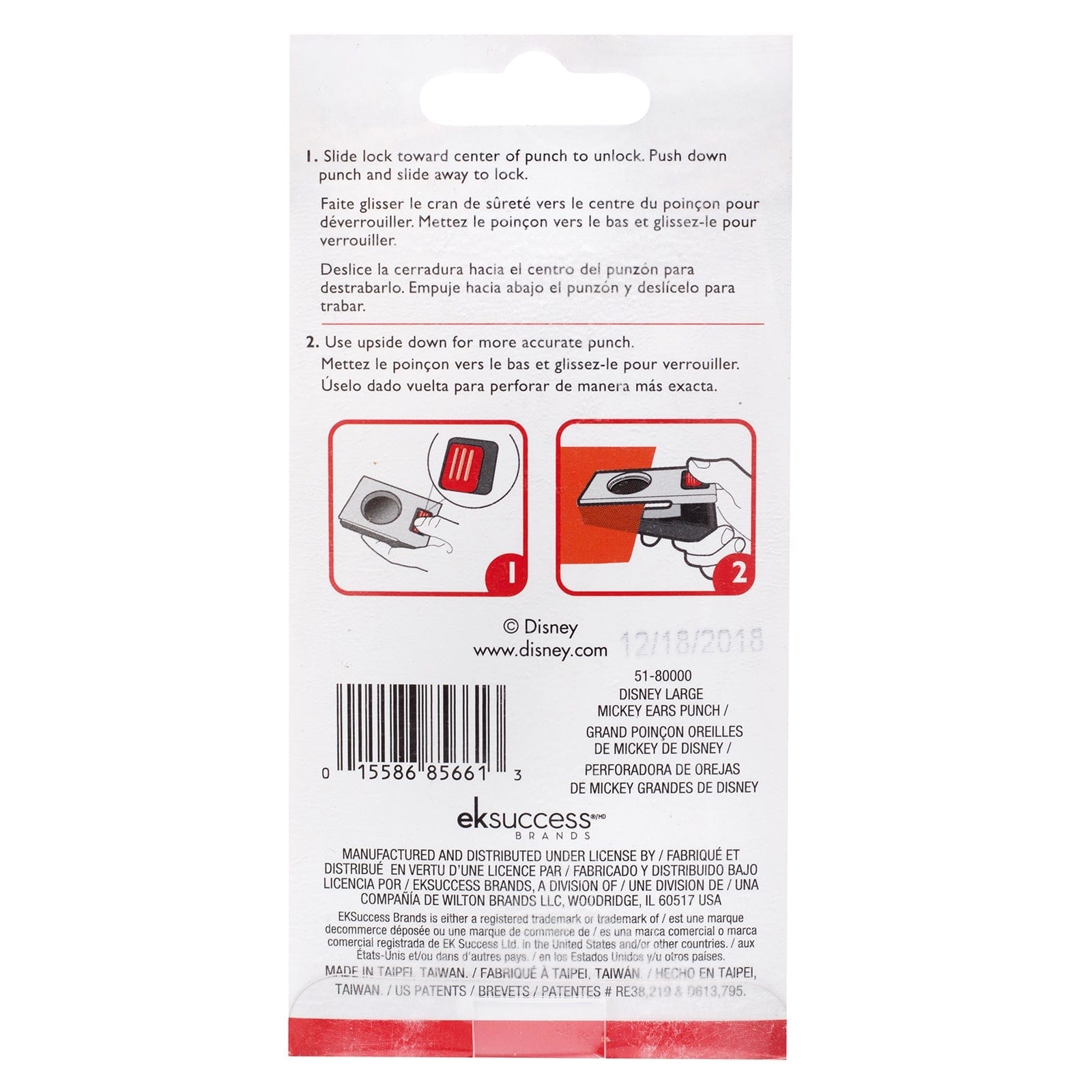 Ek Success Punches EK Tools Disney Mickey Mouse Large Paper Punch