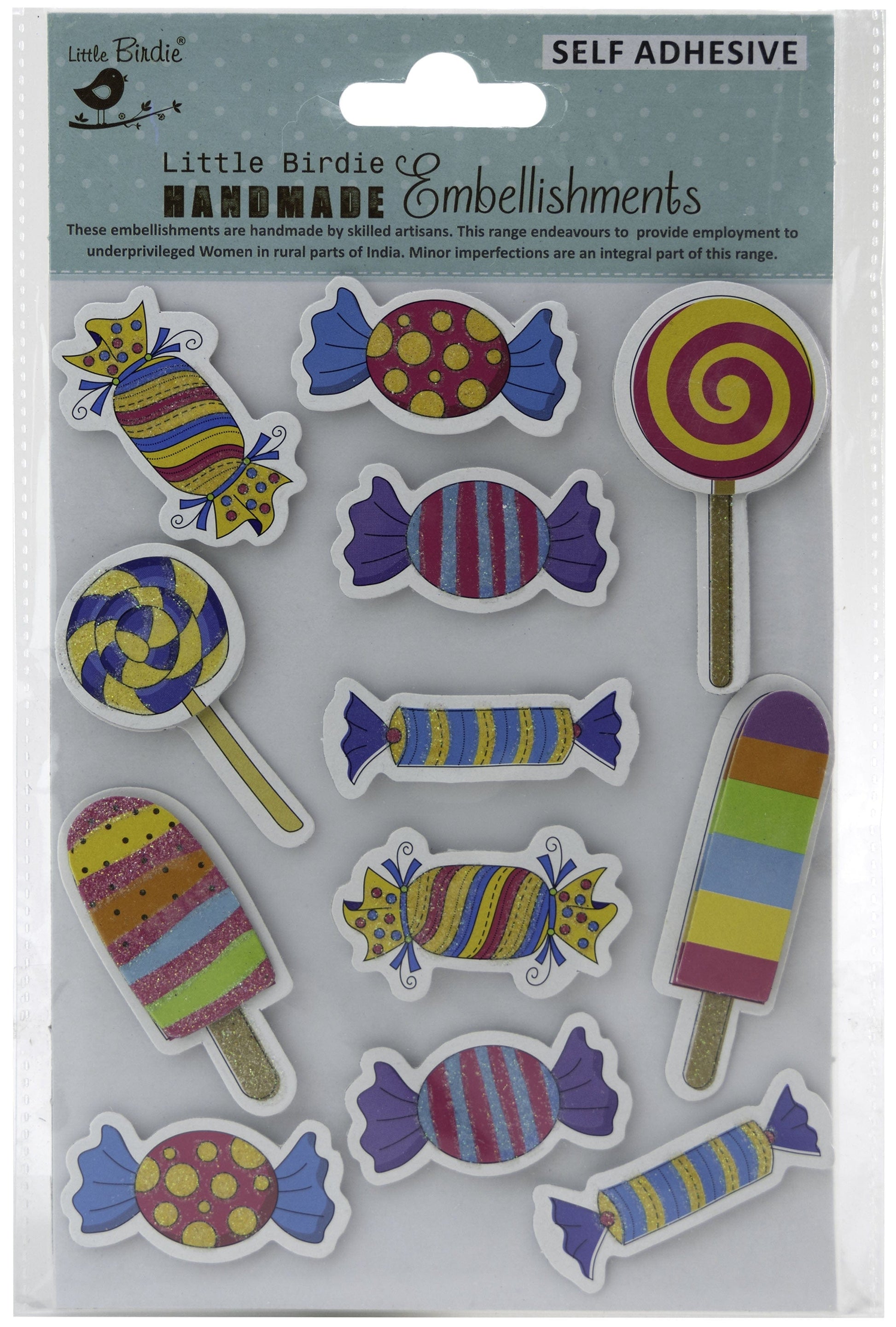 Little Birdie 3D Embellishment 12/Pkg Candy Treat