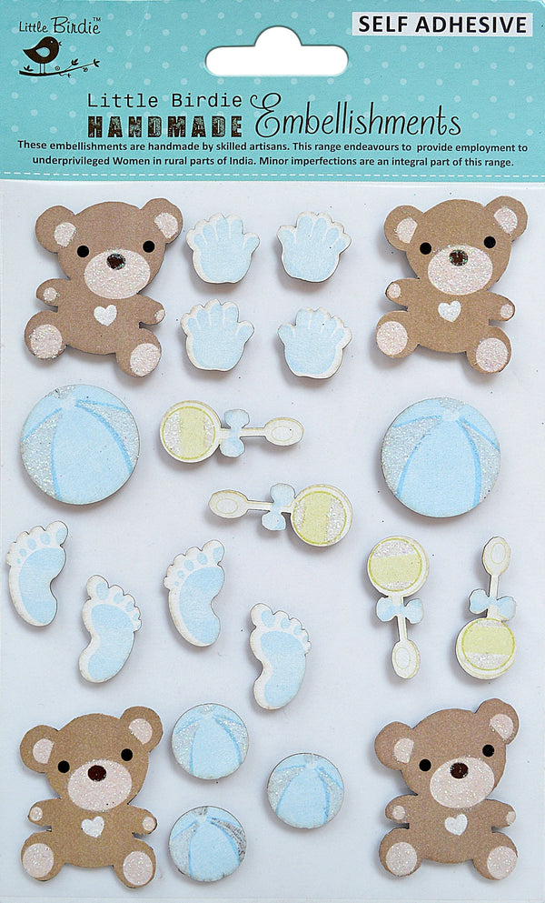 Little Birdie 3D Embellishment 21/Pkg Little Hands Tiny Feet