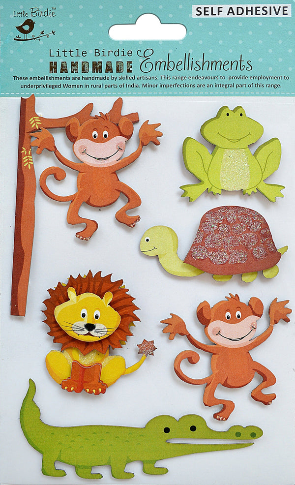 Little Birdie 3D Embellishment 7/Pkg Animal Buddies