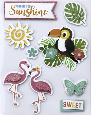 Little Birdie 3D Embellishment 8/Pkg Sweet Sunshine