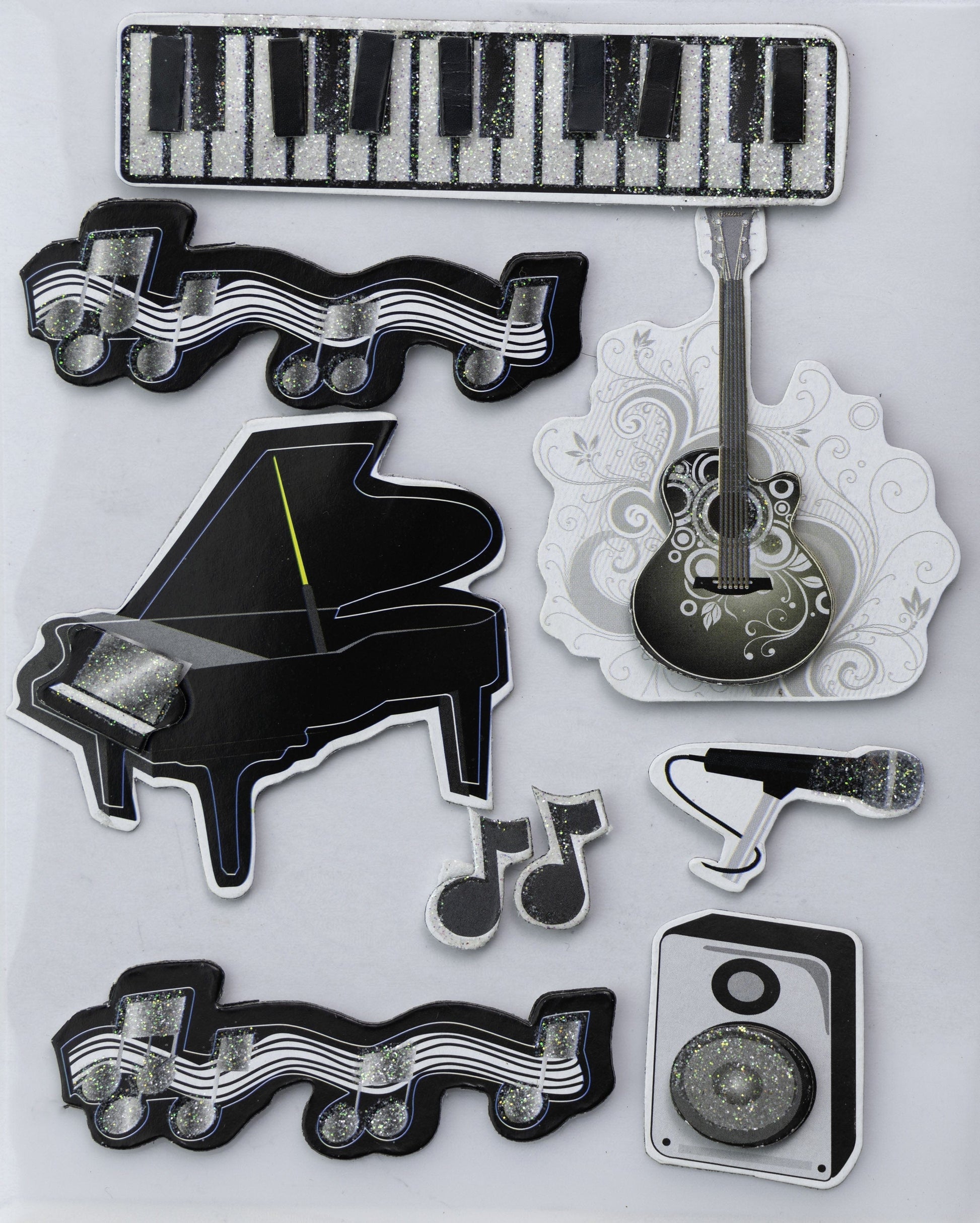 Little Birdie 3D Embellishment 9/Pkg Musical Notes