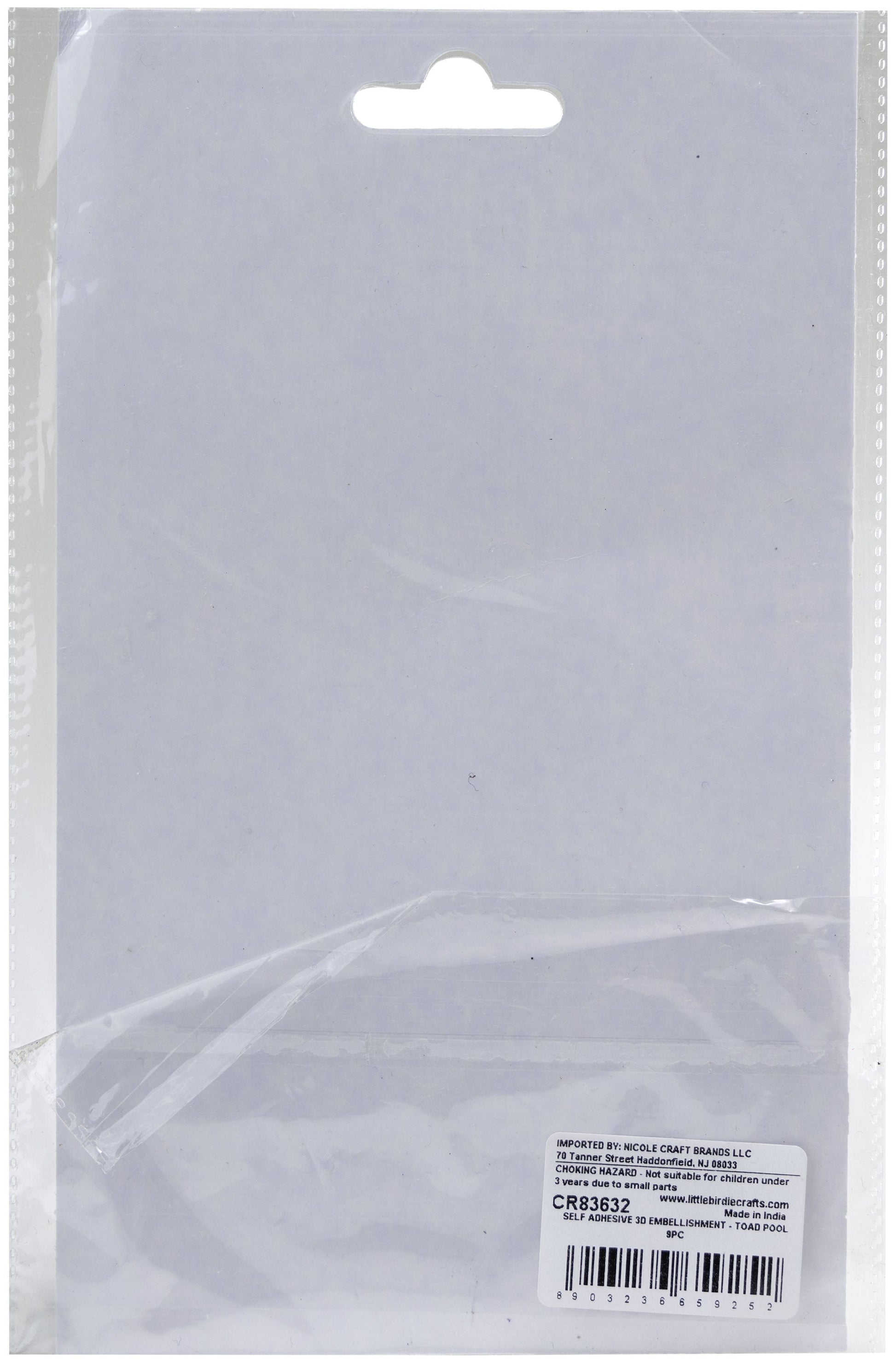 Little Birdie 3D Embellishment 9/Pkg Toad Pool