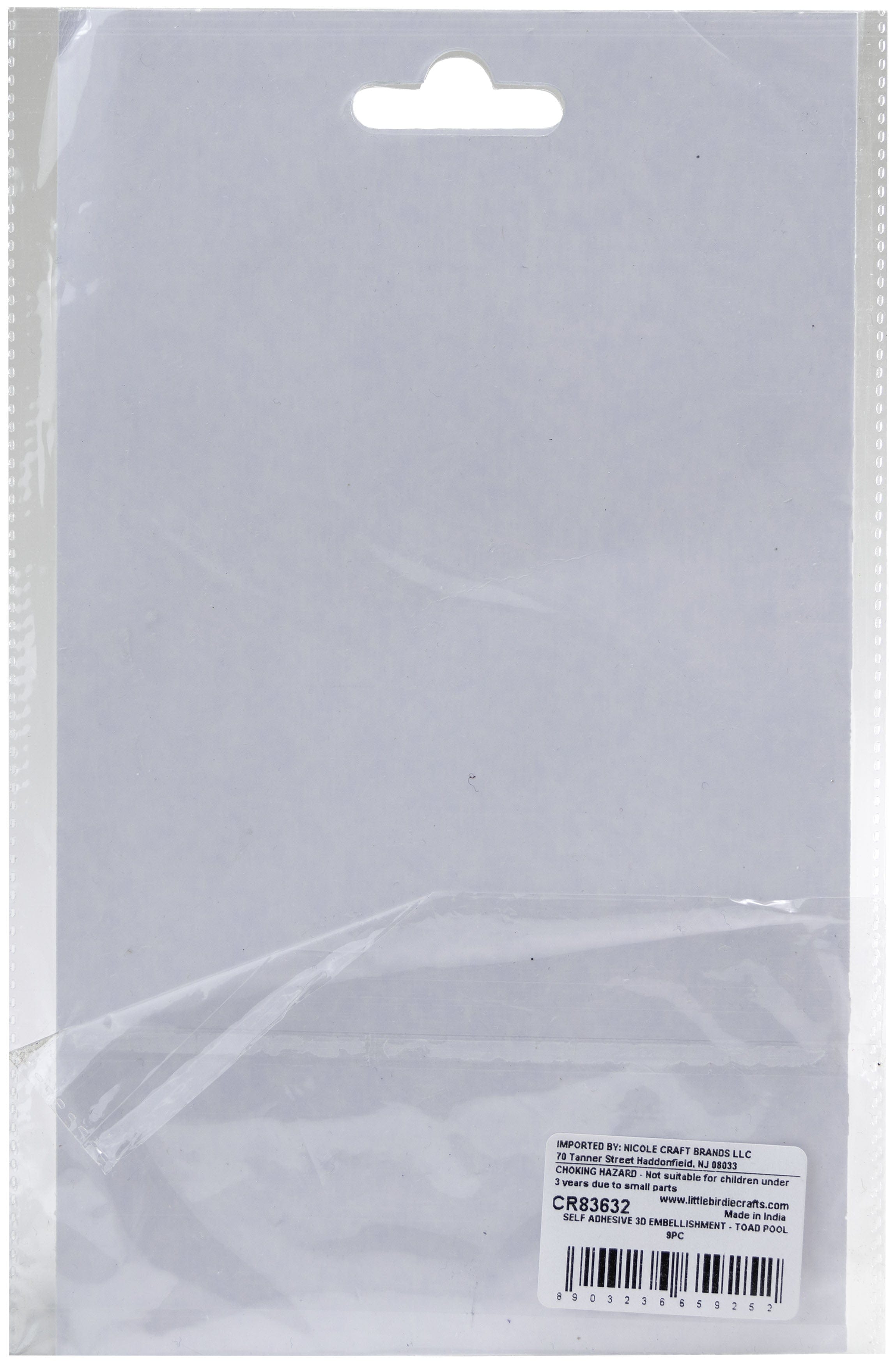 Little Birdie 3D Embellishment 9/Pkg Toad Pool