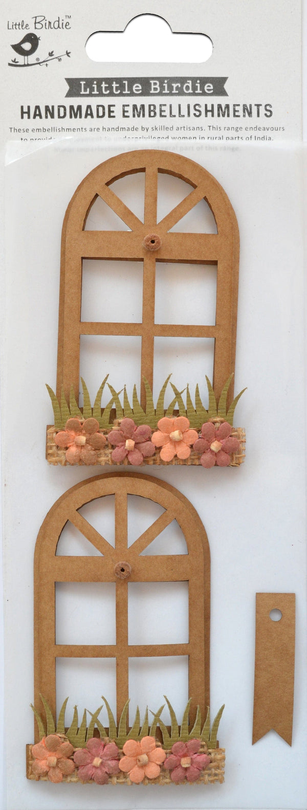 Little Birdie Arch Window Garden 3/Pkg Shades Of Brown