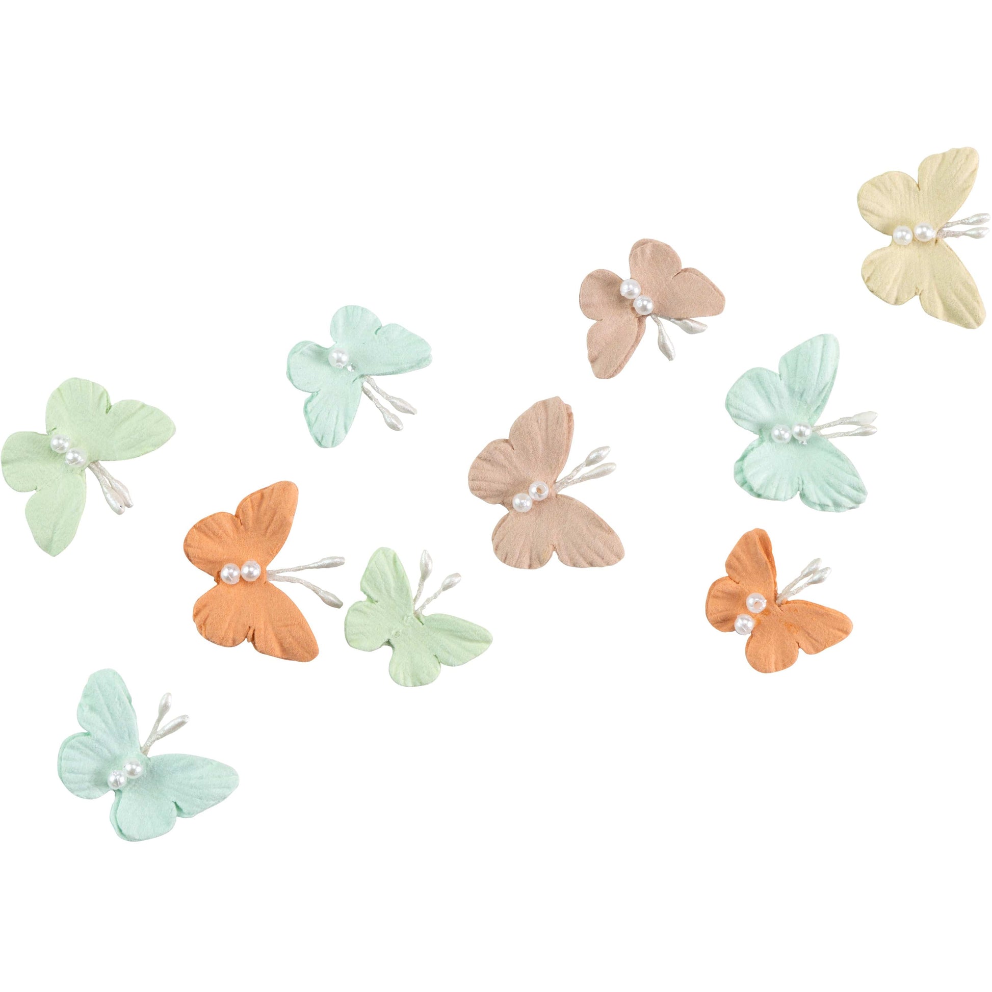 Little Birdie Butterfly Embellishments Pearl Butterflies Adhesive Embellishments