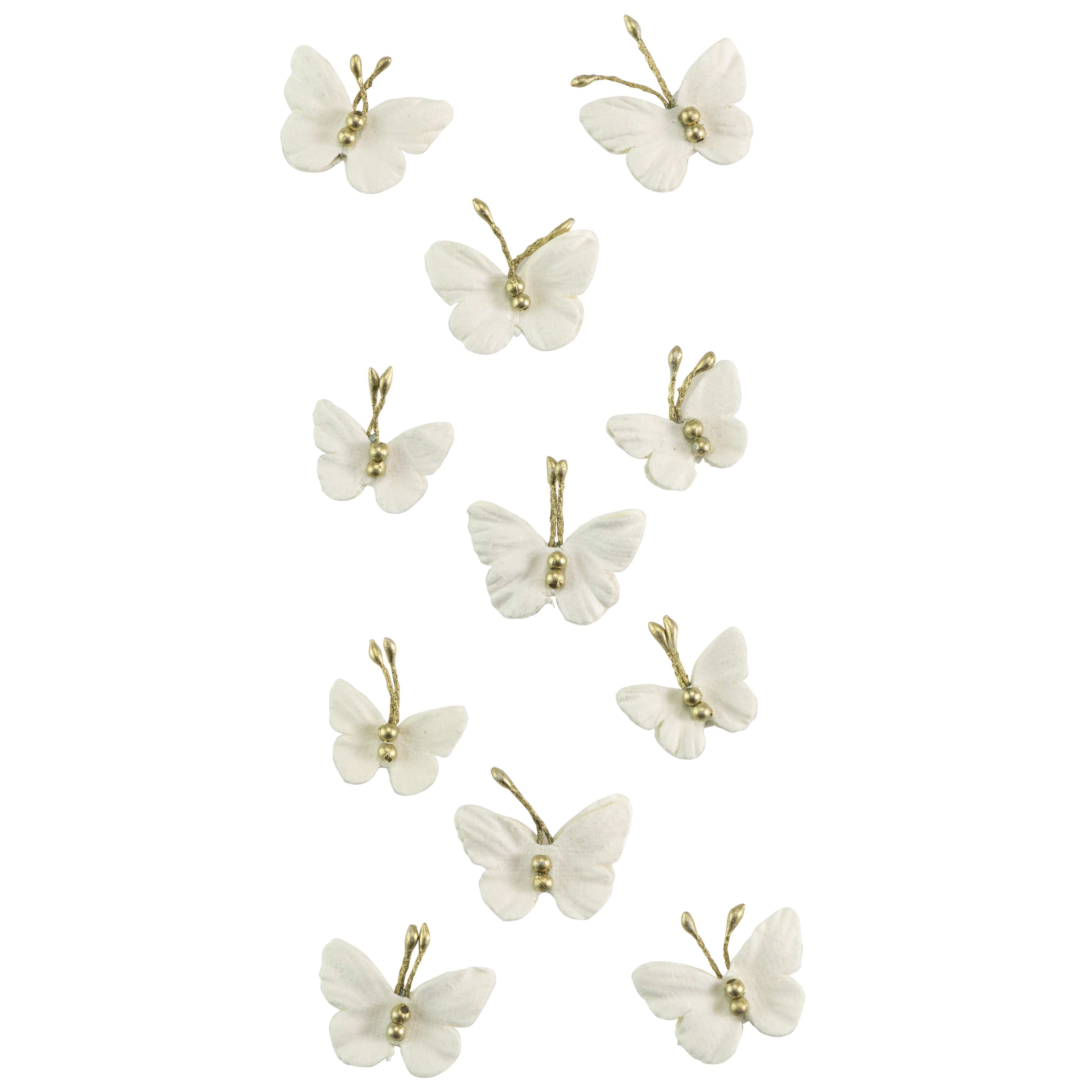 Little Birdie Butterfly Embellishments Pearl Butterflies Adhesive Embellishments