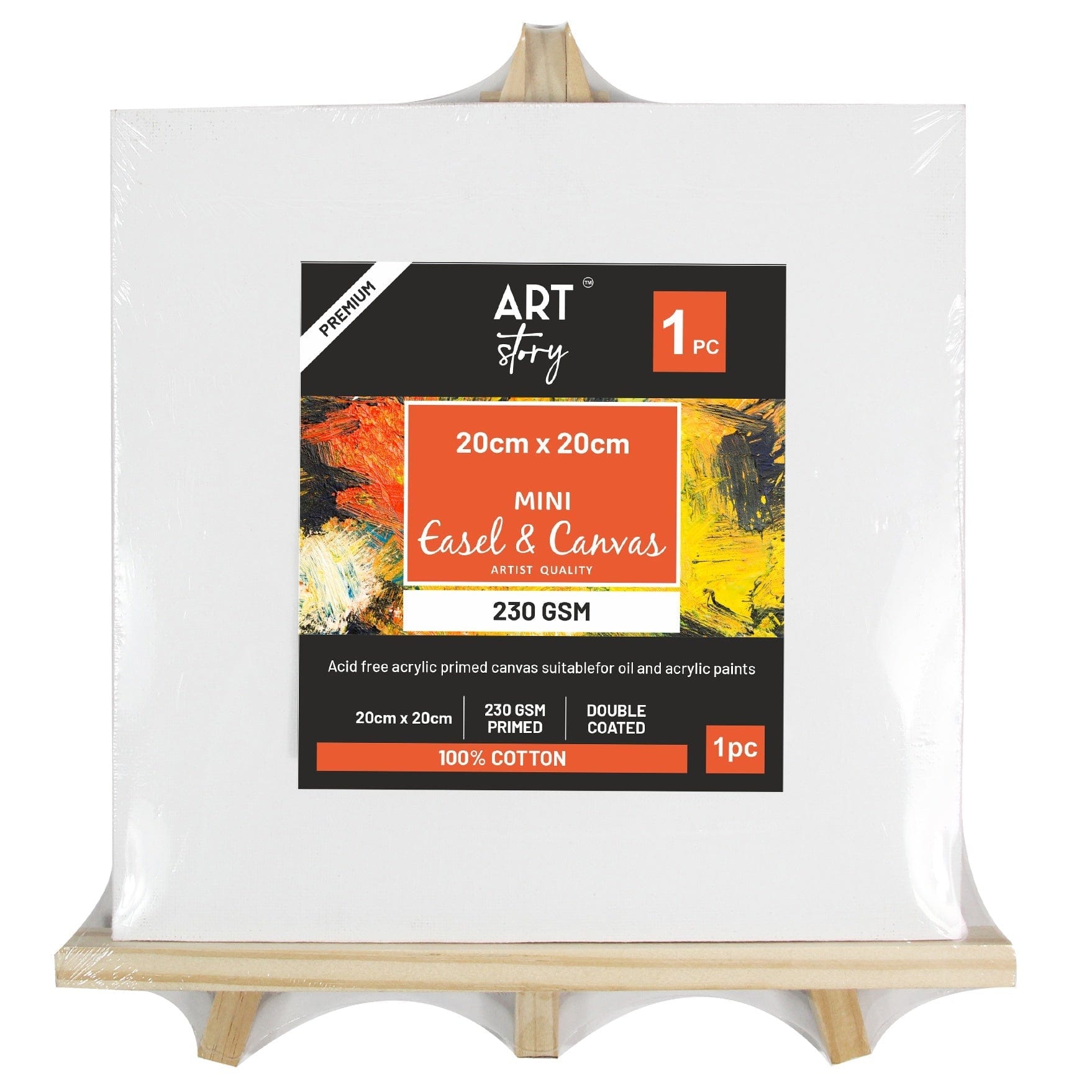 Little Birdie Canvas and Art Panels 9.45 inch Easel with Canvas Mini Wooden Easel - With or Without Mini Canvas