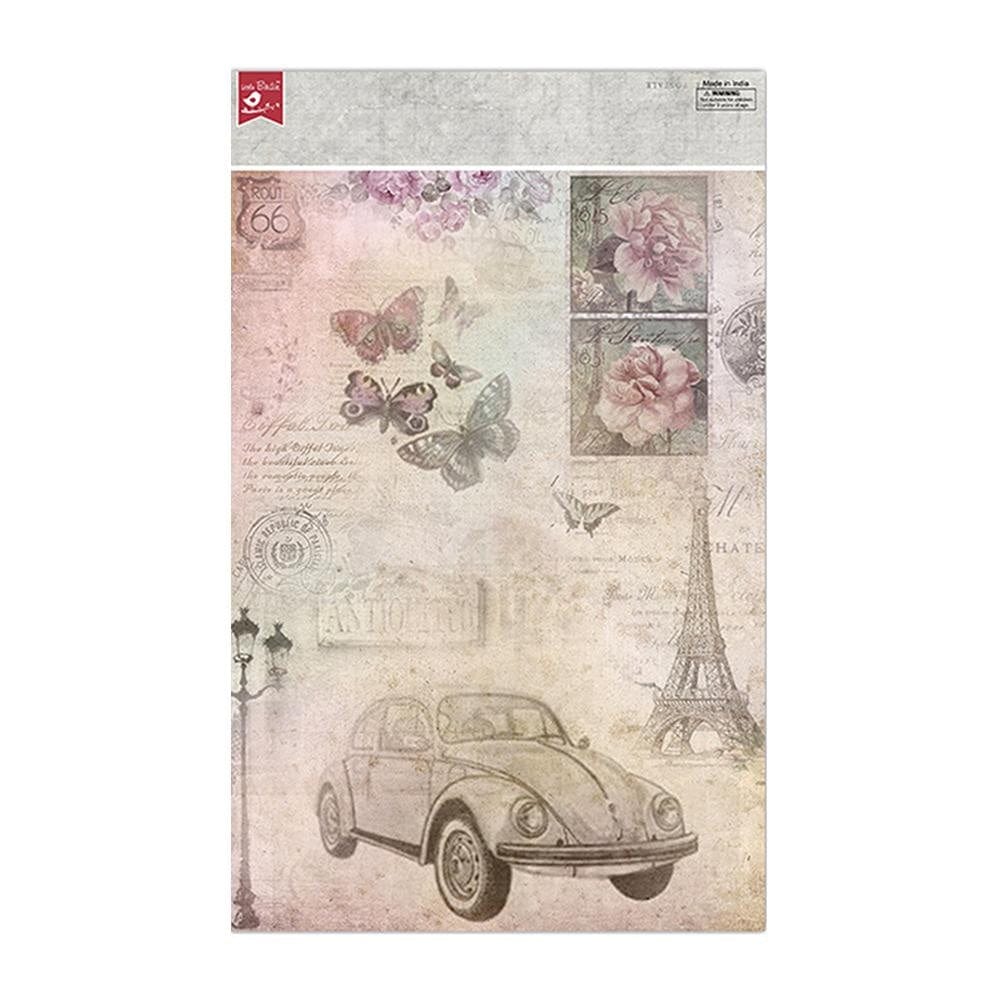 Little Birdie Decoupage Paper A4 4/Pkg Antique Essense