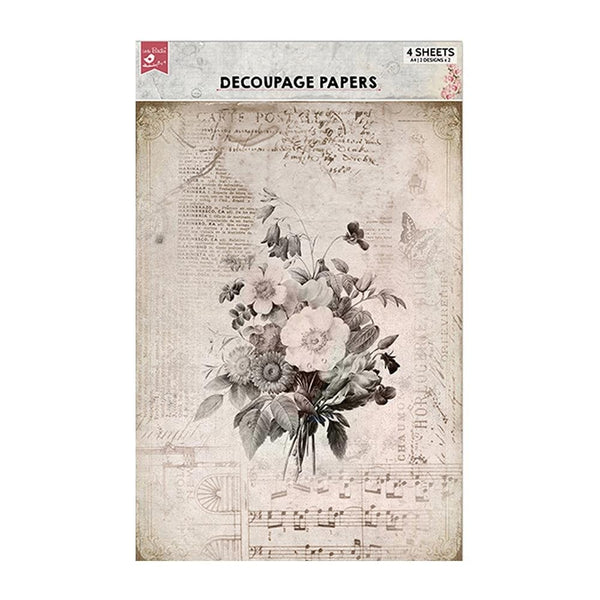 Little Birdie Decoupage Paper A4 4/Pkg Melody Blooms