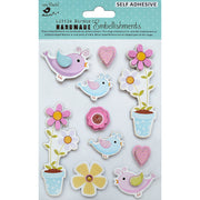 Little Birdie Little Birdie - 10 Pack 3D Embellishments – Birdie Garden
