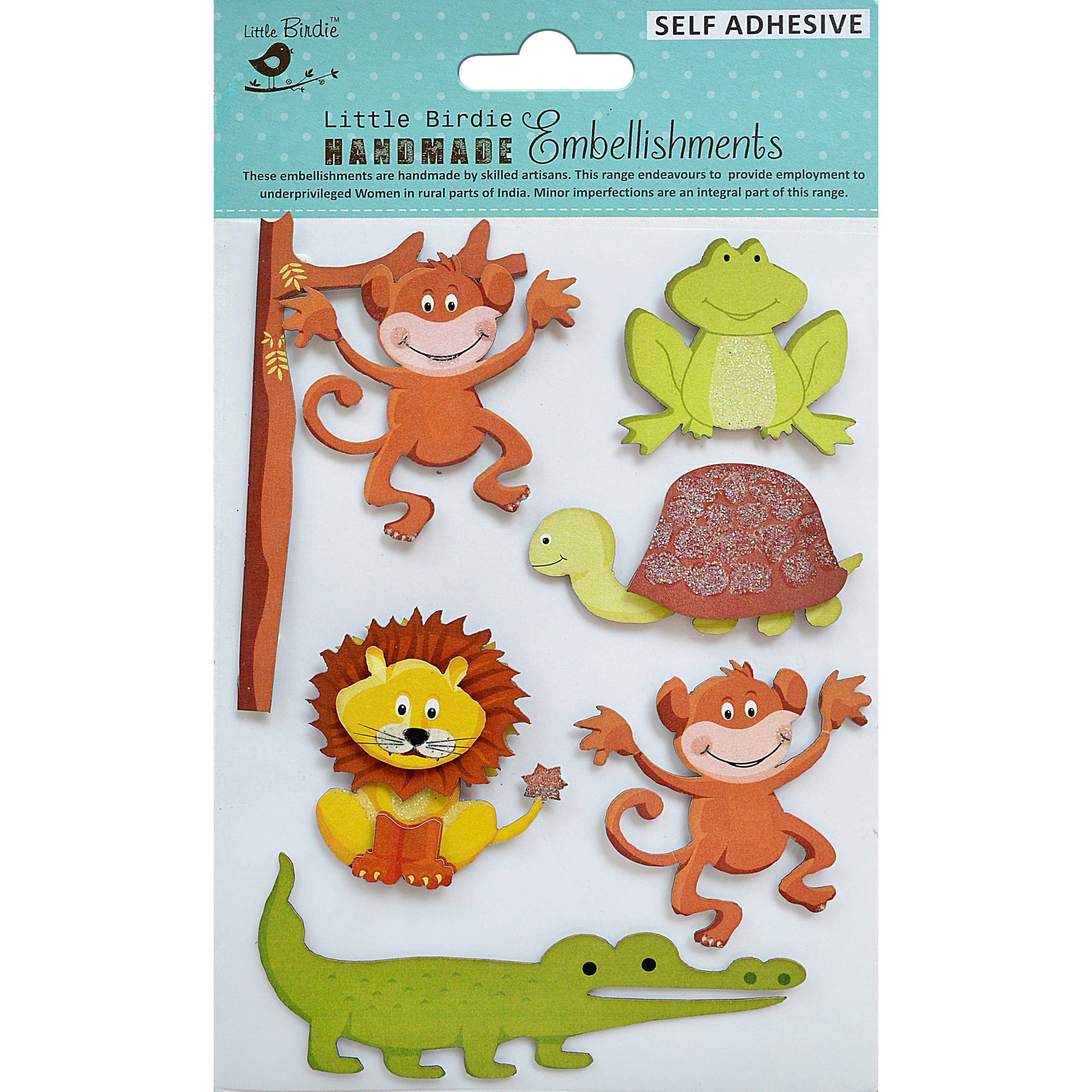 Little Birdie Little Birdie - 7 Pack 3D Embellishments – Animal Buddies