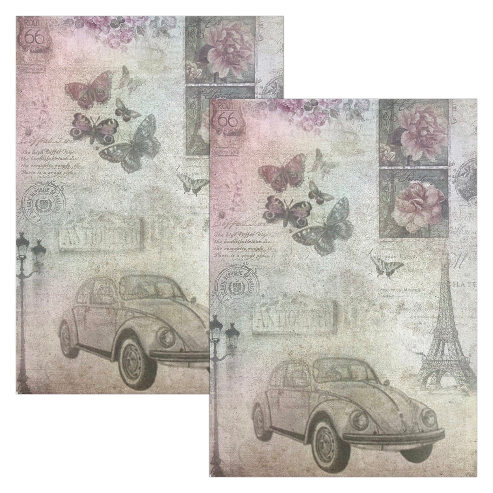 Little Birdie Little Birdie Decoupage Paper A4 - Pack of 4 (16 Sheets Total) | Craft Paper for DIY, Home Decor, and Mixed Media Art - (Antique Essense)