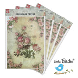 Load image into Gallery viewer, Little Birdie Little Birdie Decoupage Paper A4 - Pack of 4 (16 Sheets Total) | Craft Paper for DIY, Home Decor, and Mixed Media Art - (Fairy Blossom)