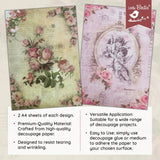 Load image into Gallery viewer, Little Birdie Little Birdie Decoupage Paper A4 - Pack of 4 (16 Sheets Total) | Craft Paper for DIY, Home Decor, and Mixed Media Art - (Fairy Blossom)