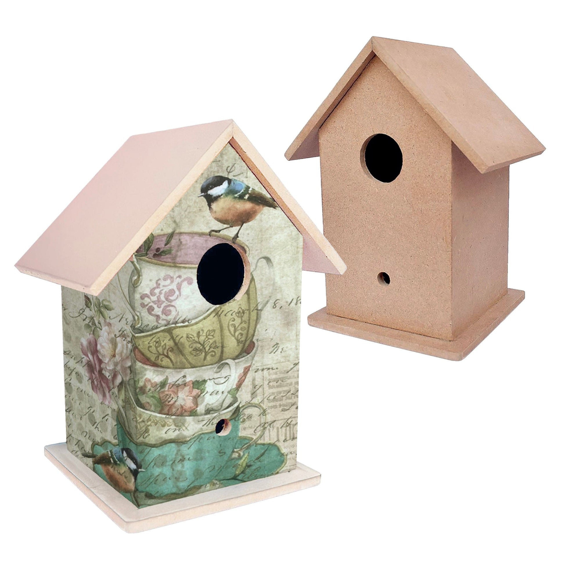 Little Birdie Little Birdie MDF Base Bird House 5.5" x 7" - Pack of 3 | DIY Unfinished Wood Craft | Paintable Birdhouse for Kids & Adults | Ideal for Home Décor, School Projects & Arts and Crafts