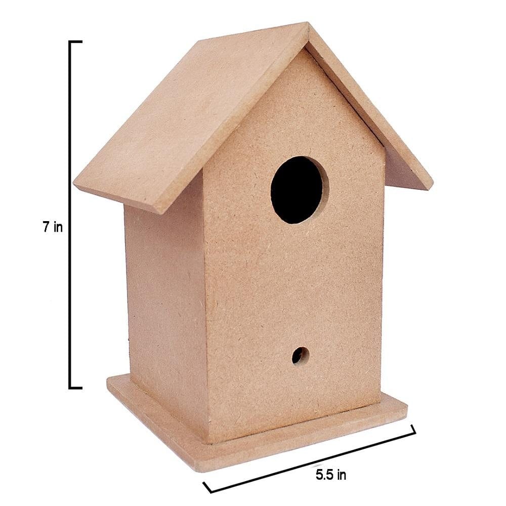 Little Birdie MDF Base Bird House 5.5"X7" 1/Pkg Bird House