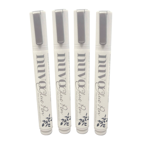 Nuvo Adhesives Multipack of 4 - Flat Tip Glue Pen Medium - 203n4