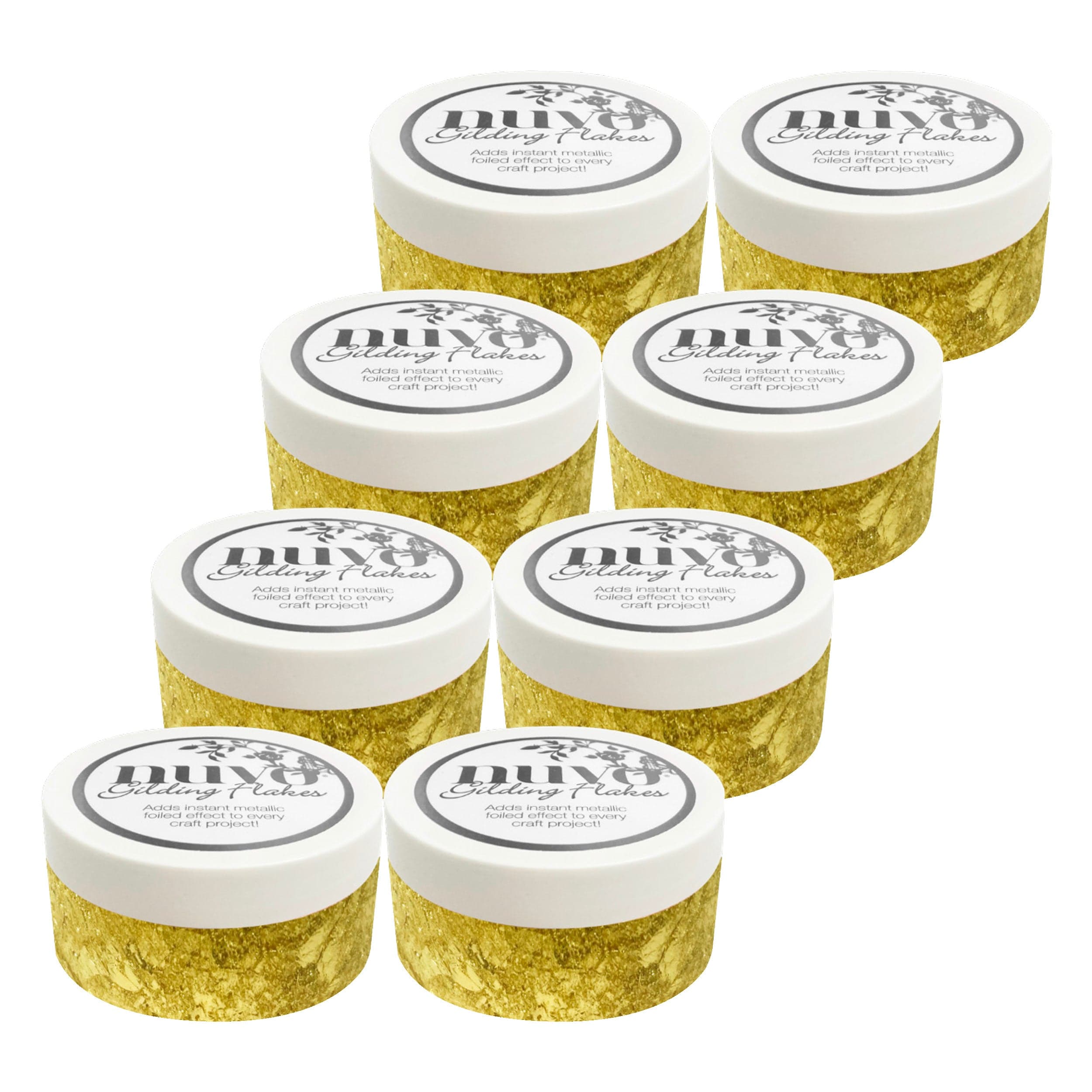 Nuvo Gilding Flakes Multipack of 8 - Gilding Flakes - Radiant Gold (200ml) - 850n8