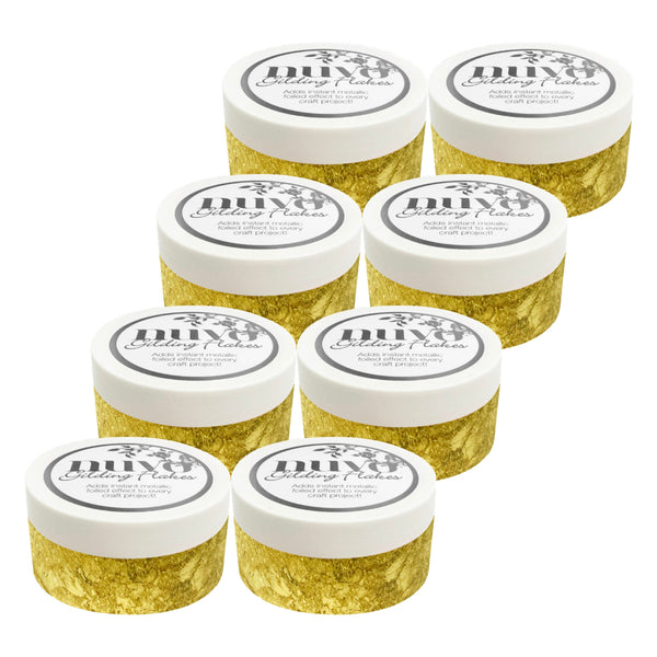 Nuvo Gilding Flakes Multipack of 8 - Gilding Flakes - Radiant Gold (200ml) - 850n8