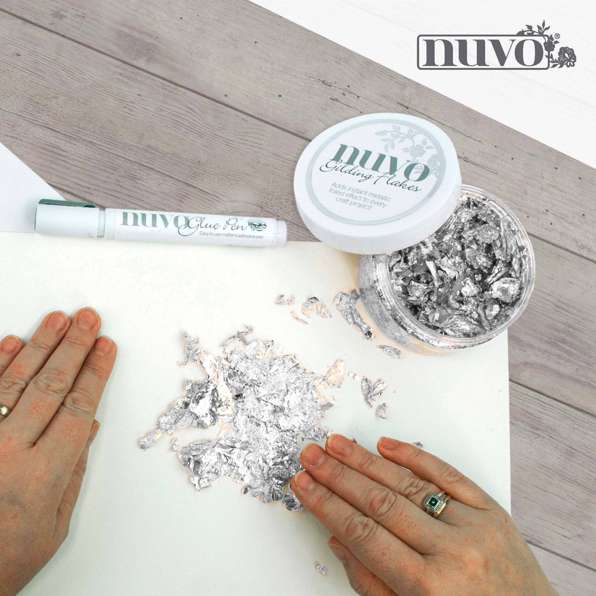 Nuvo Gilding Flakes Nuvo - Gilding Flakes - Silver Bullion (200ml) - 851n
