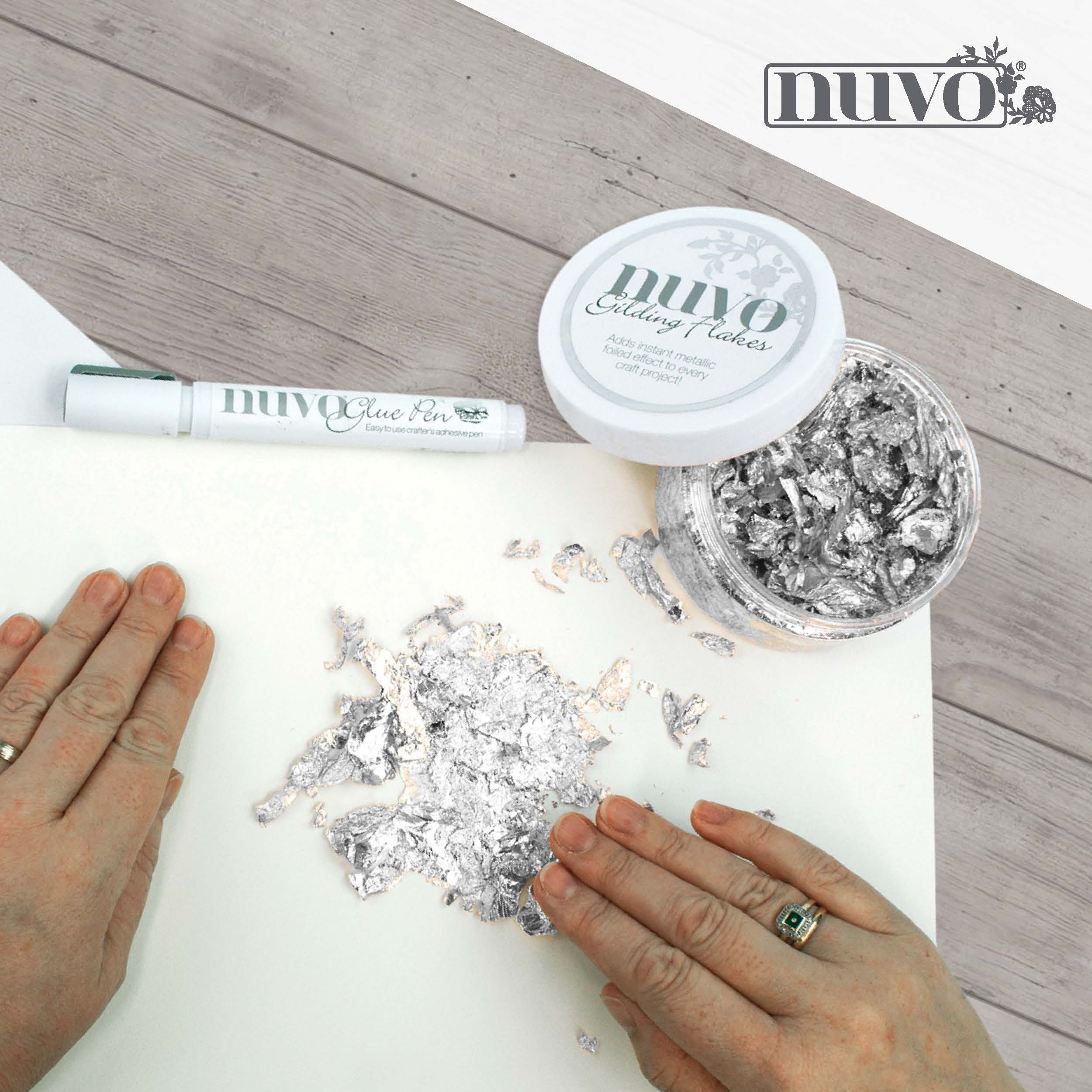 Nuvo Gilding Flakes Nuvo - Gilding Flakes - Silver Bullion (200ml) - 851n