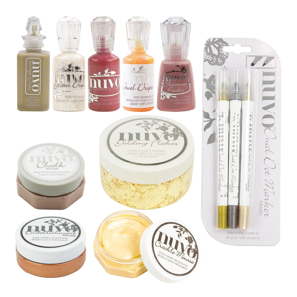 Nuvo Hidden Bundle Mixed Embellishments and Mediums - Box of Memories Collection