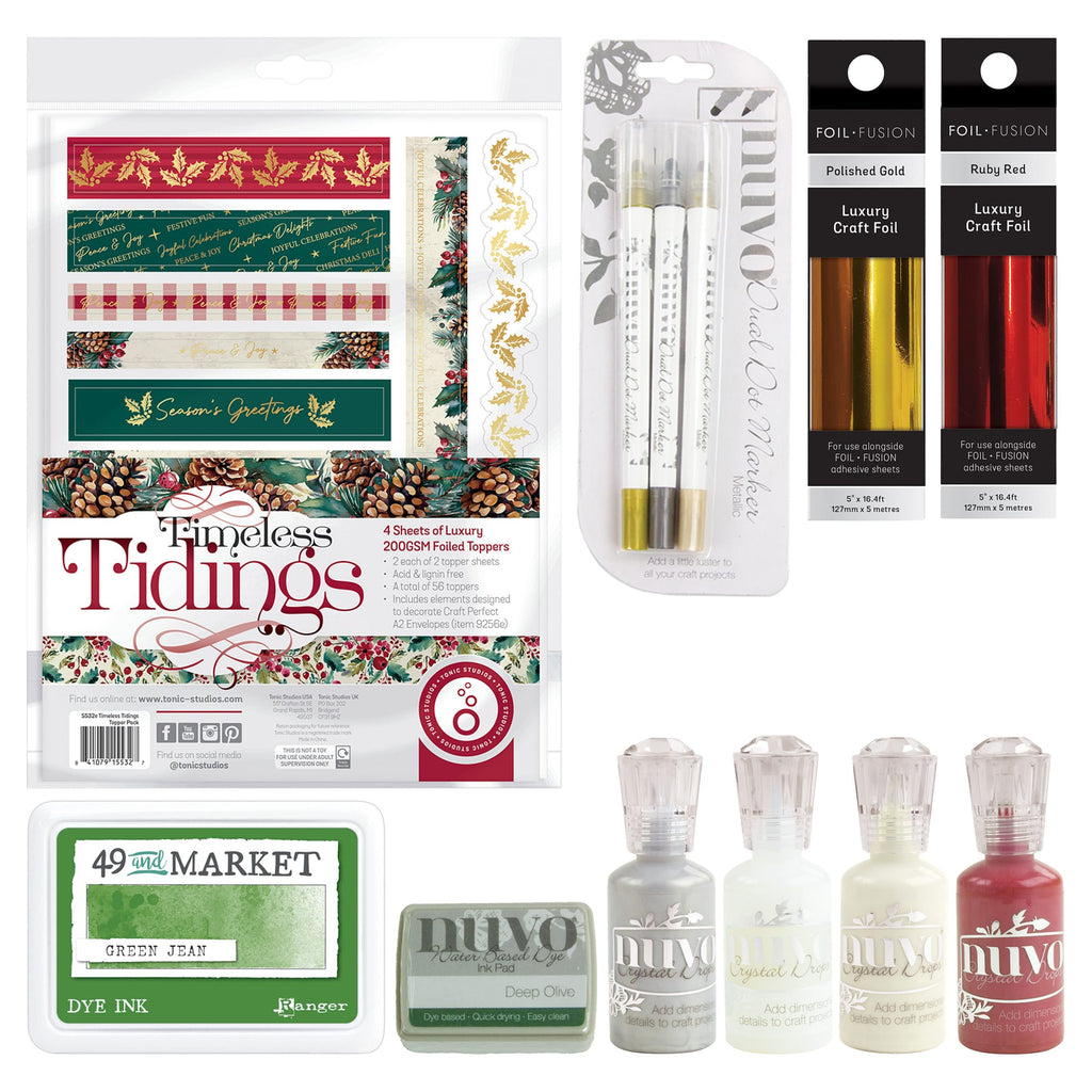 Nuvo Hidden Bundle Mixed Embellishments and Mediums - Yuletide Memories Collection
