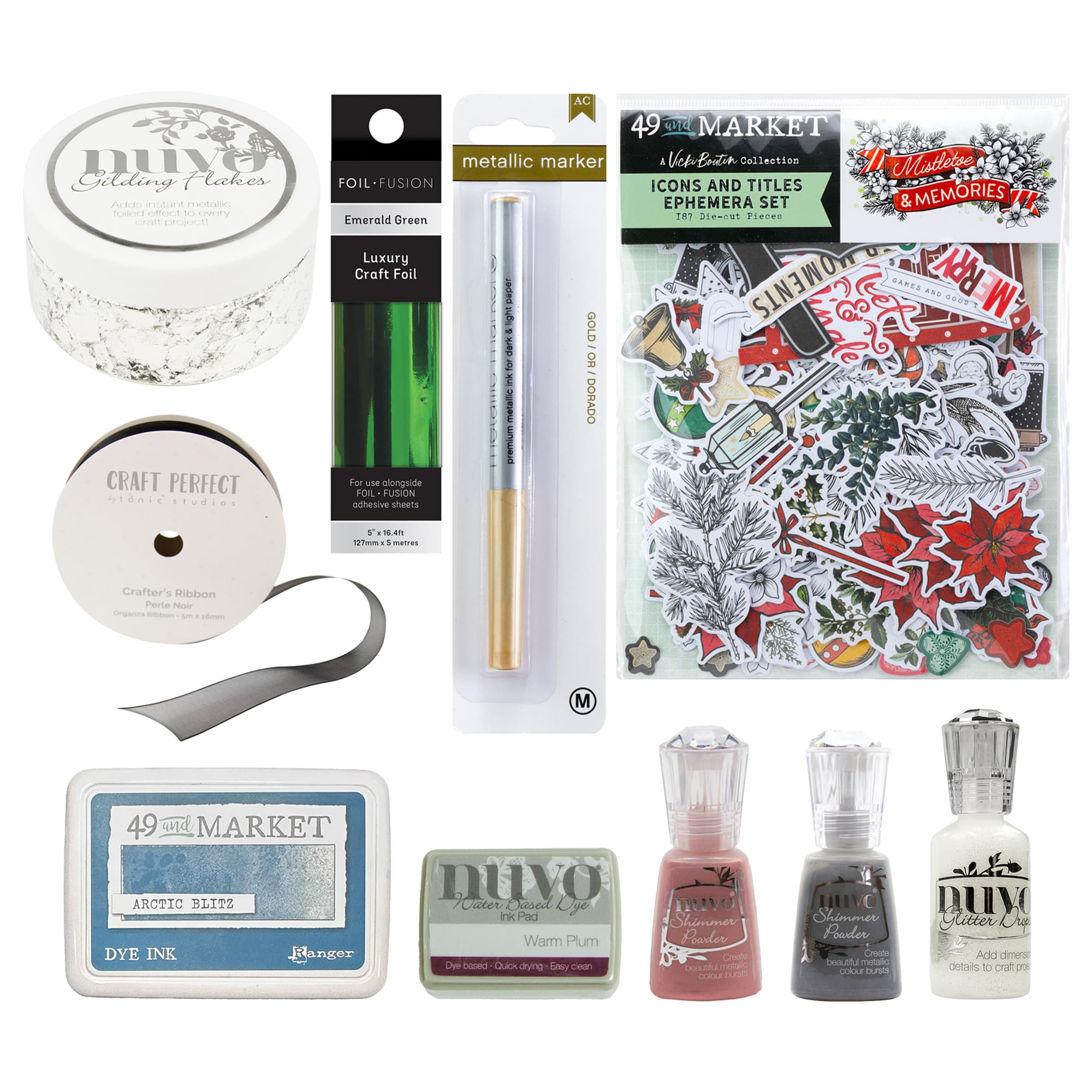 Nuvo Hidden Bundle Mixed Embellishments - Christmas Street Advent Book Collection