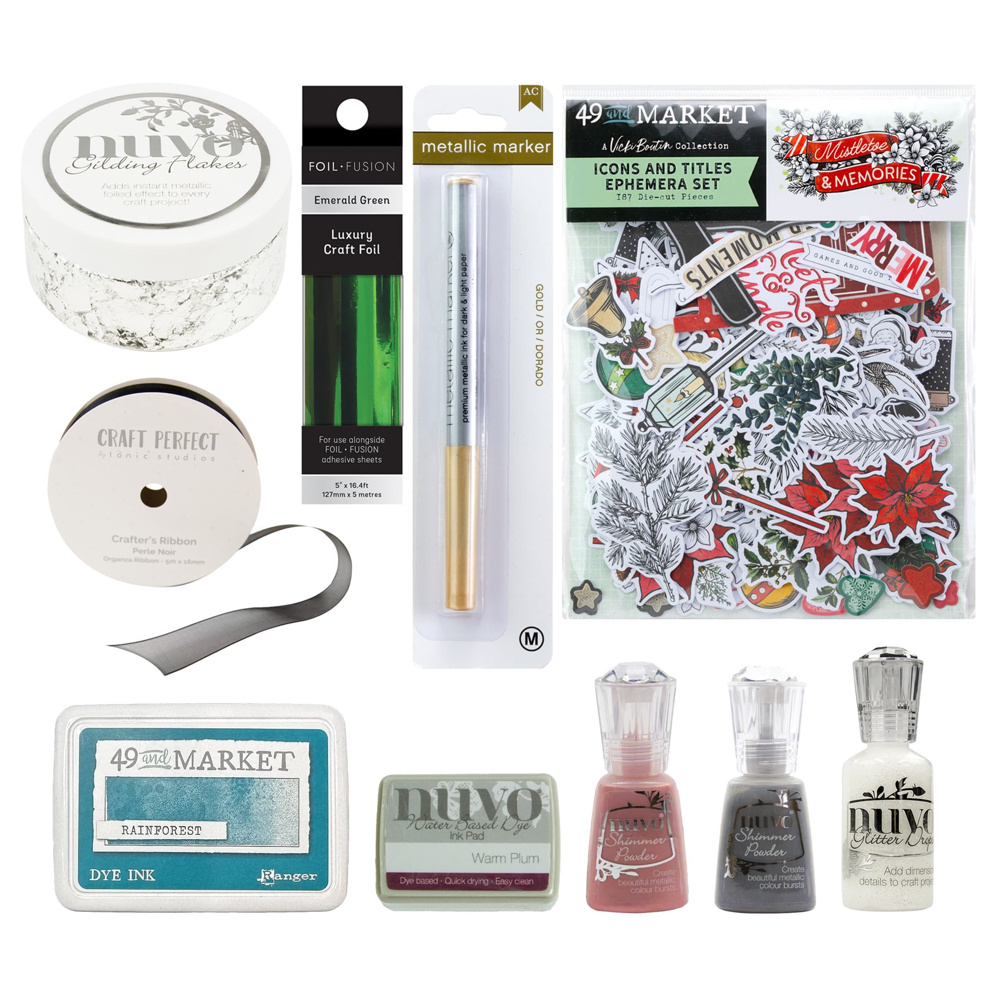 Nuvo Hidden Bundle Mixed Embellishments - Christmas Street Advent Book Collection