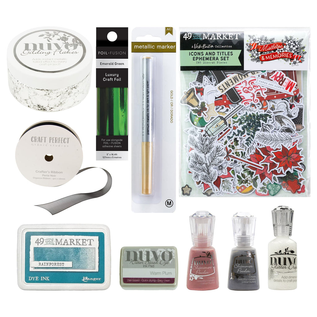 Nuvo Hidden Bundle Mixed Embellishments - Christmas Street Advent Book Collection