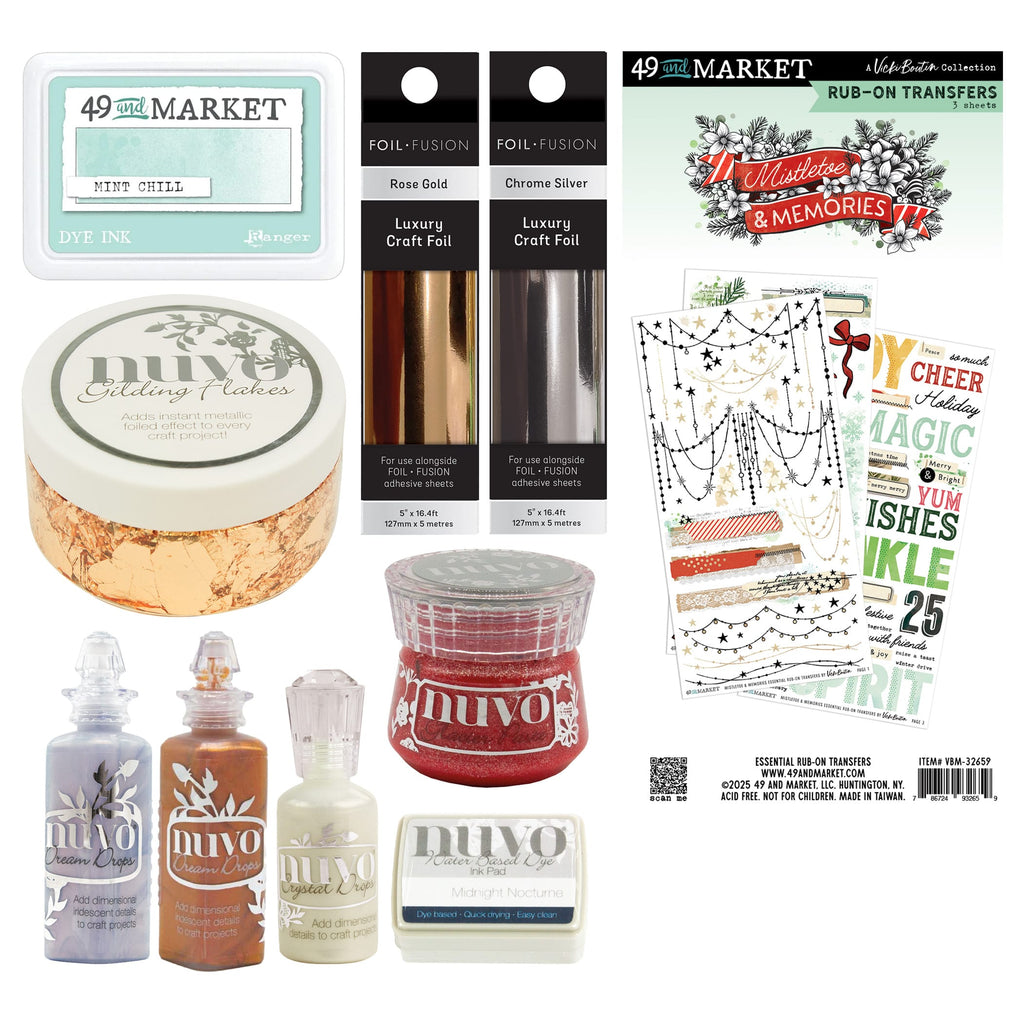 Nuvo Hidden Bundle Mixed Embellishments - Festive Fireplace Collection