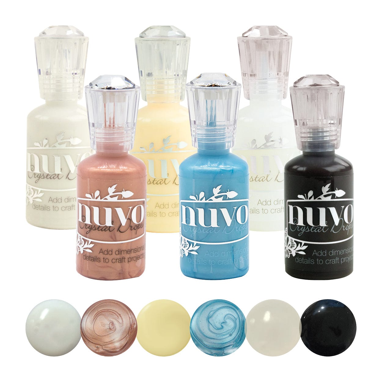 Nuvo Nuvo Drops Nuvo Crystal Drops – 6-Colour Bundle (Blue Ice, Heritage Rose, Buttermilk, Ebony Black, Gloss Simply White, Morning Dew)