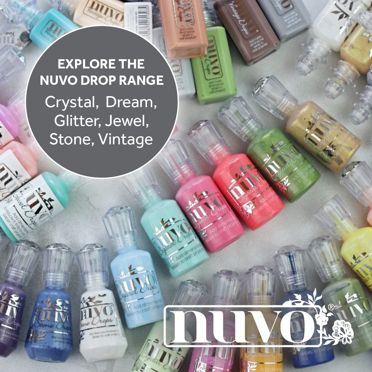 Nuvo Nuvo Drops Nuvo Crystal Drops – 6-Colour Bundle (Blue Ice, Heritage Rose, Eucalyptus Leaf, Ebony Black, Gloss Simply White, Morning Dew)